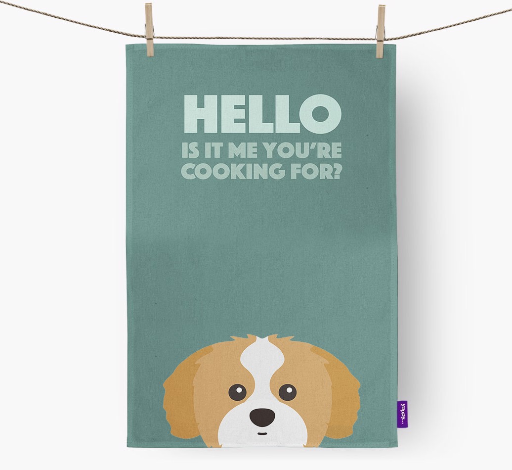 'Cooking For' - Personalised {breedFullName} Tea Towel