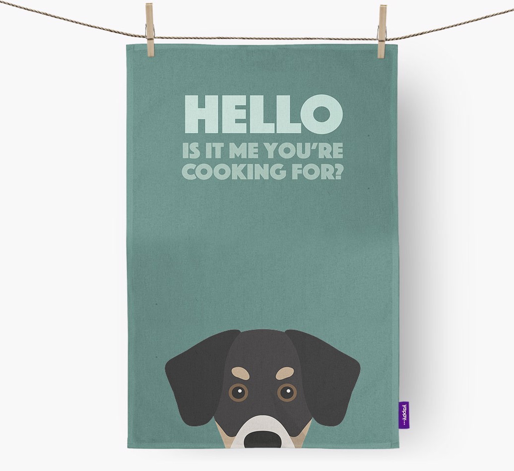 'Cooking For' - Personalised {breedFullName} Tea Towel