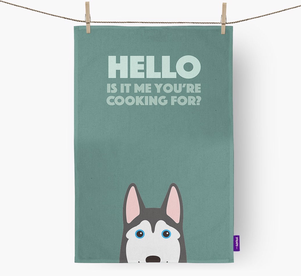 'Cooking For' - Personalised {breedFullName} Tea Towel