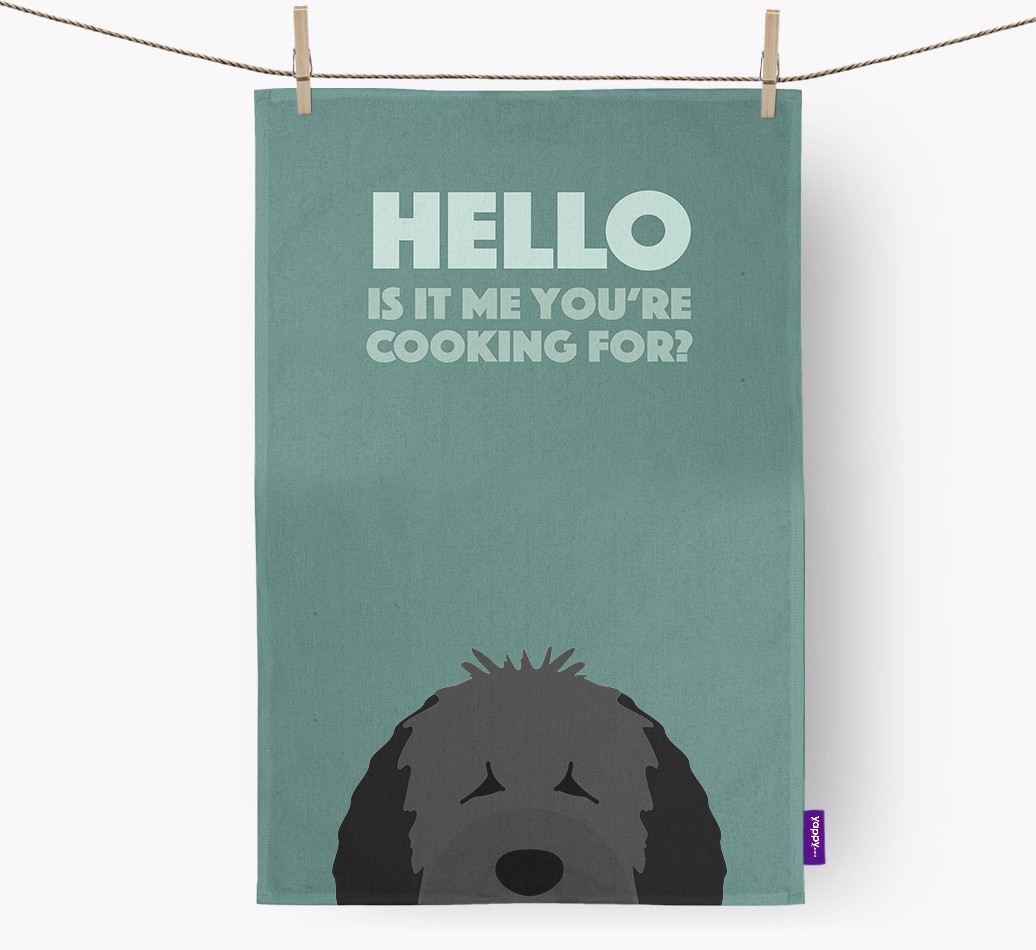 'Cooking For' - Personalised {breedFullName} Tea Towel