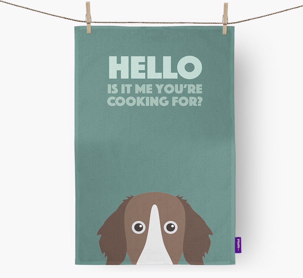 'Cooking For' - Personalised {breedFullName} Tea Towel