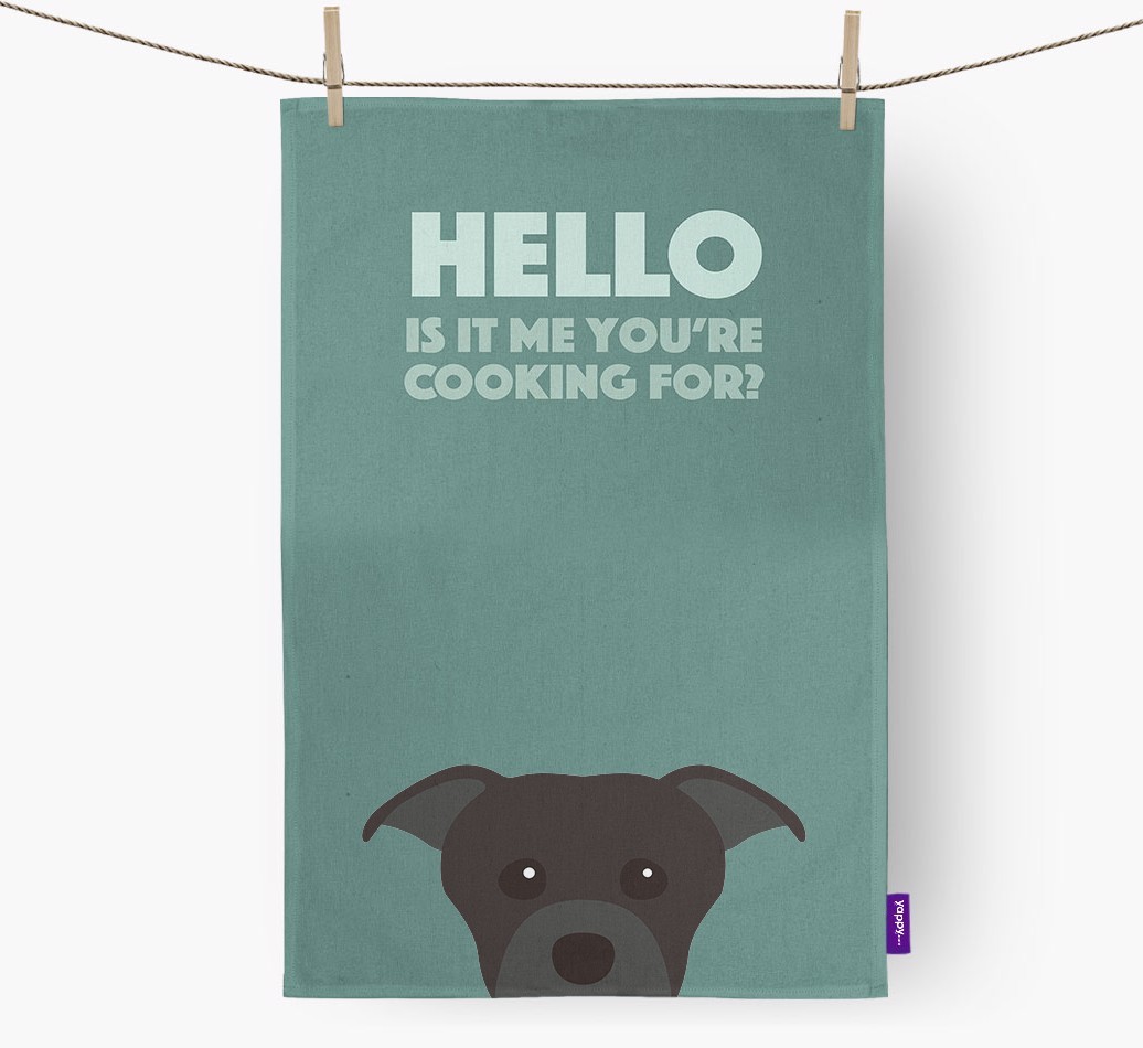 'Cooking For' - Personalised {breedFullName} Tea Towel
