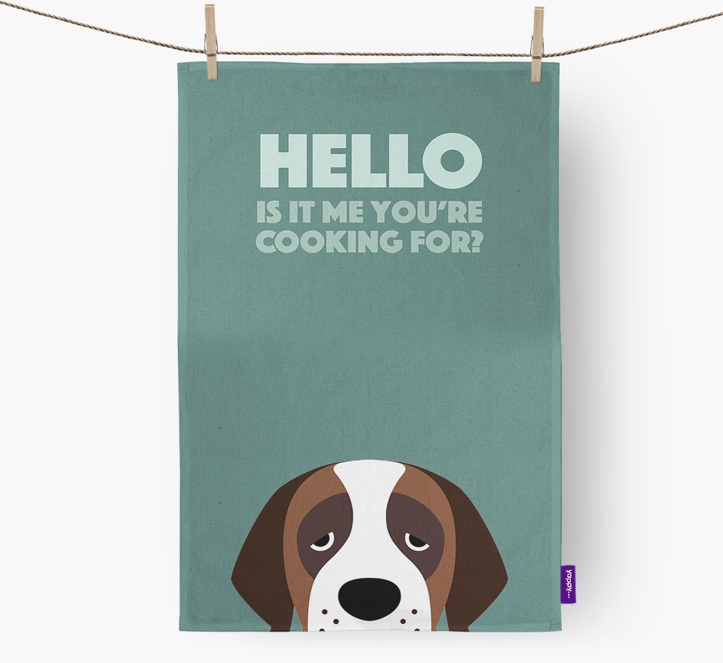 'Cooking For' - Personalised {breedFullName} Tea Towel