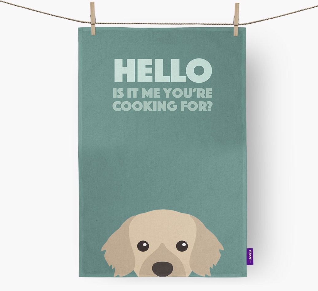 'Cooking For' - Personalised {breedFullName} Tea Towel