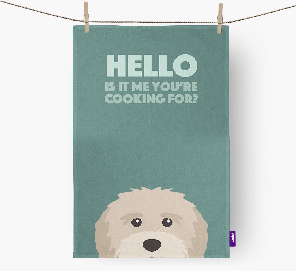 'Cooking For' - Personalised {breedFullName} Tea Towel