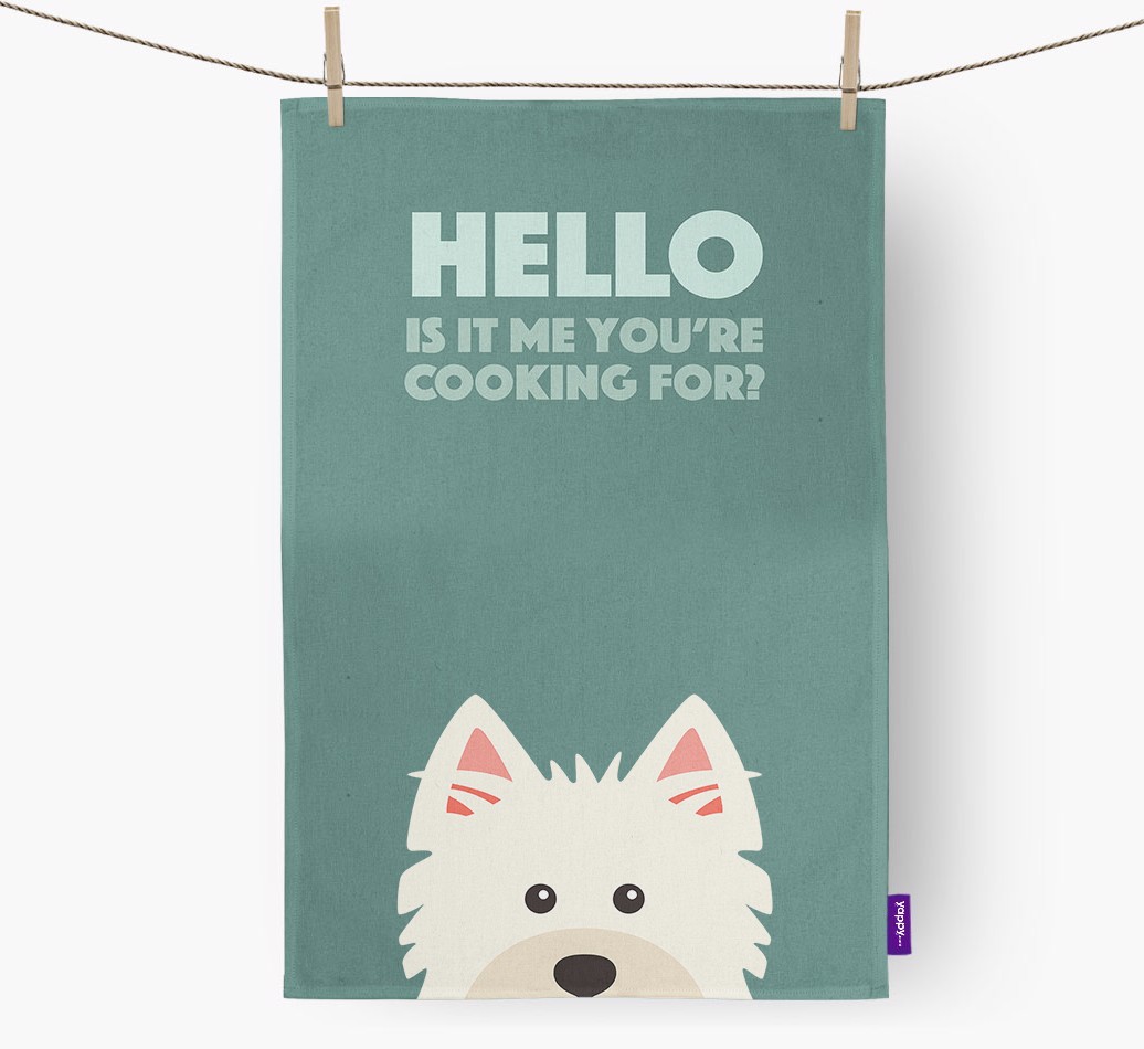 'Cooking For' - Personalised {breedFullName} Tea Towel
