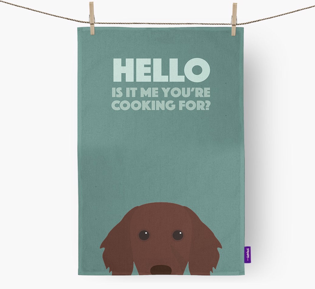 'Cooking For' - Personalised {breedFullName} Tea Towel