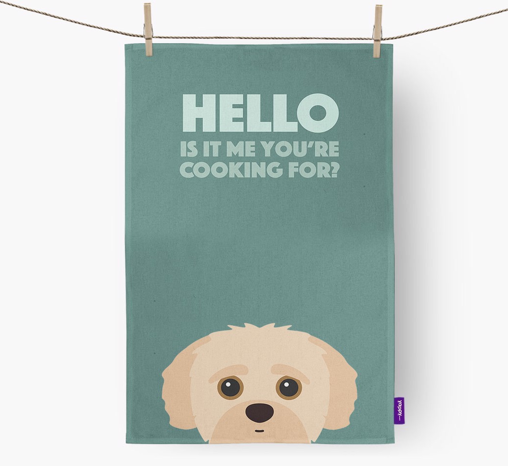'Cooking For' - Personalised {breedFullName} Tea Towel