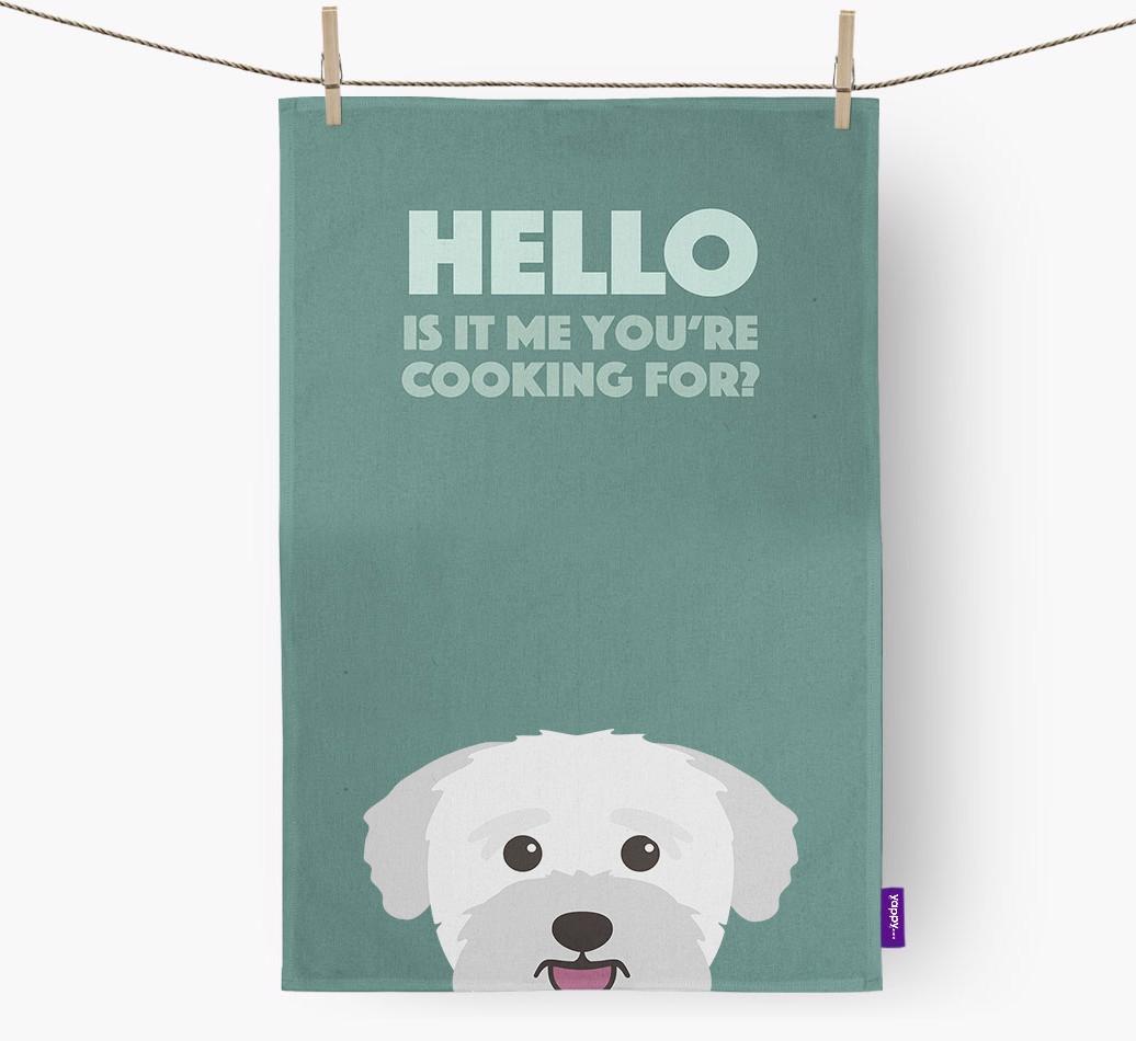 'Cooking For' - Personalised {breedFullName} Tea Towel