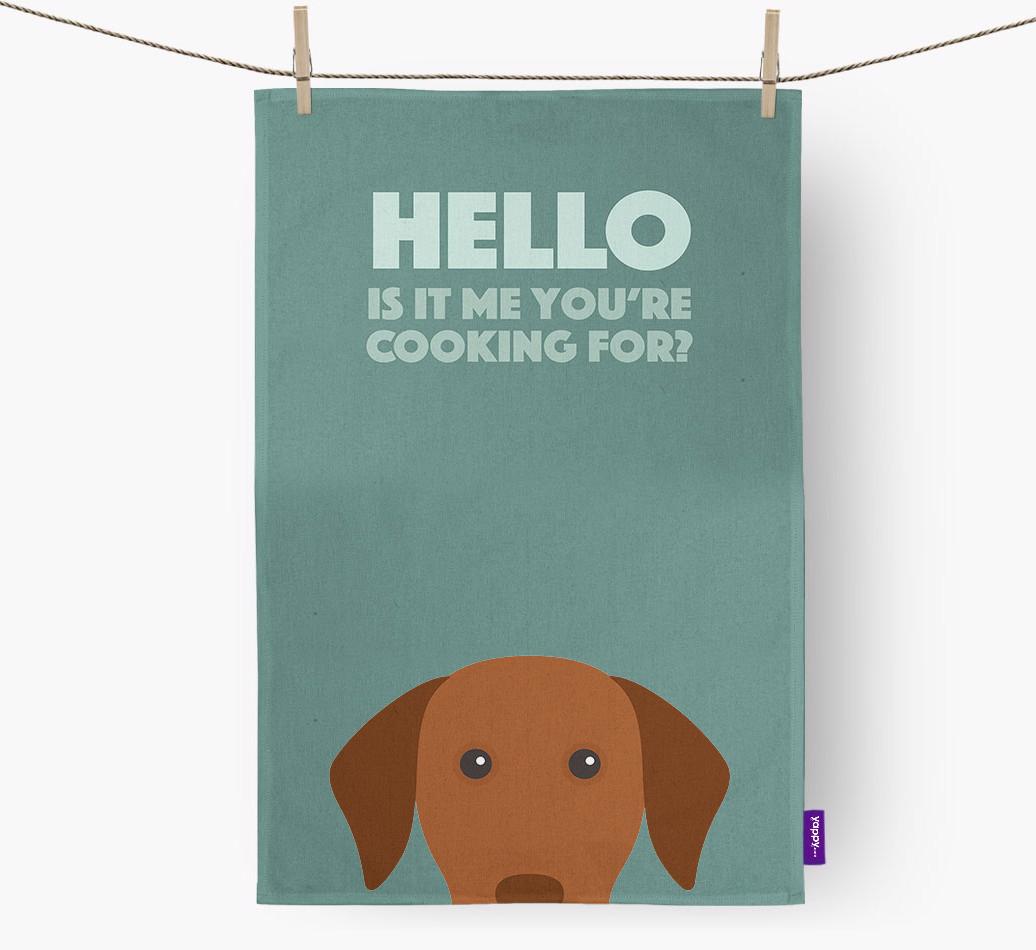 'Cooking For' - Personalised {breedFullName} Tea Towel