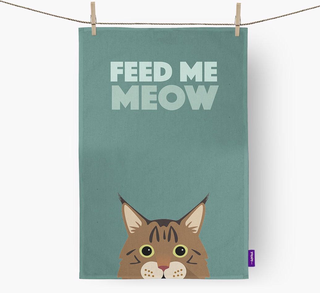 Personalized Maine Coon Dish Towels