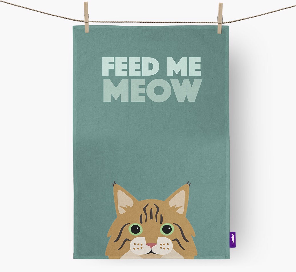 Personalized Norwegian Forest Cat Dish Towels