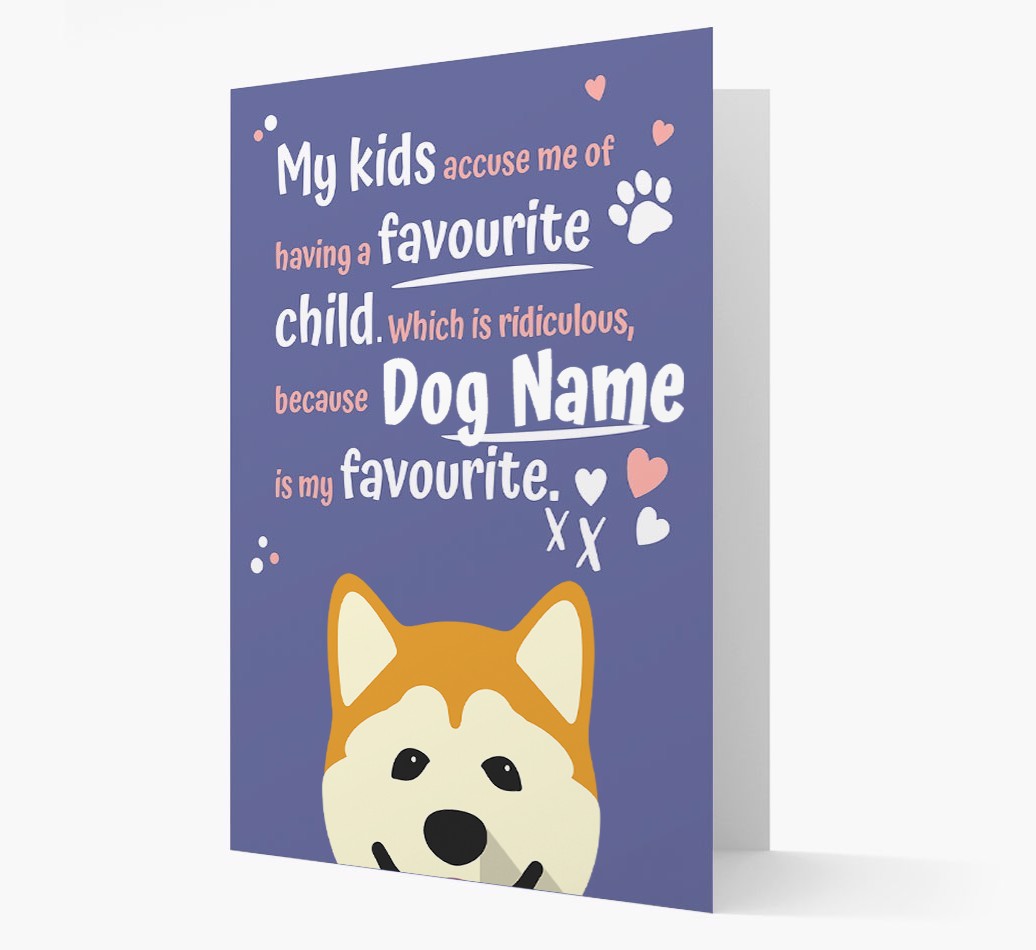 'Favourite Child' - Personalised {breedFullName} Card