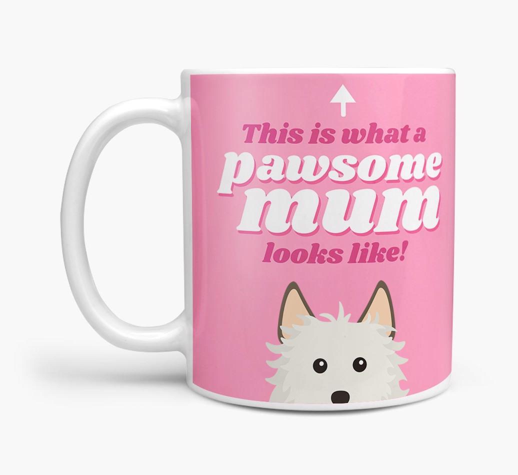 'Pawsome Dog Mum' - Personalised {breedFullName} Mug