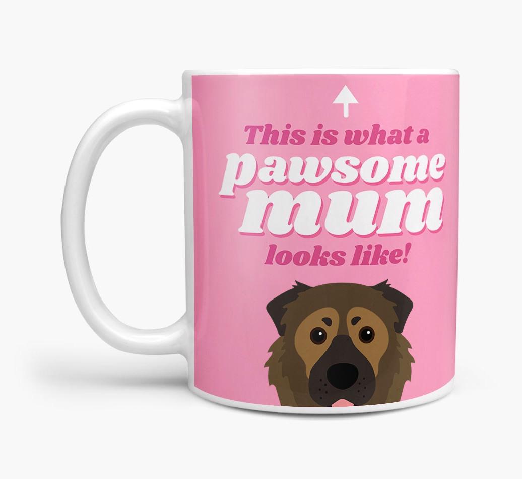 'Pawsome Dog Mum' - Personalised {breedFullName} Mug