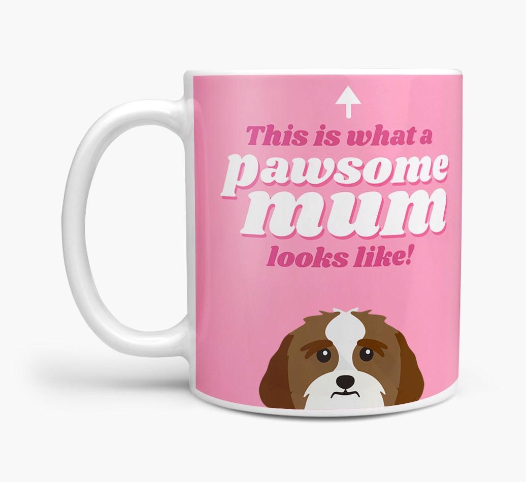 'Pawsome Dog Mum' - Personalised {breedFullName} Mug