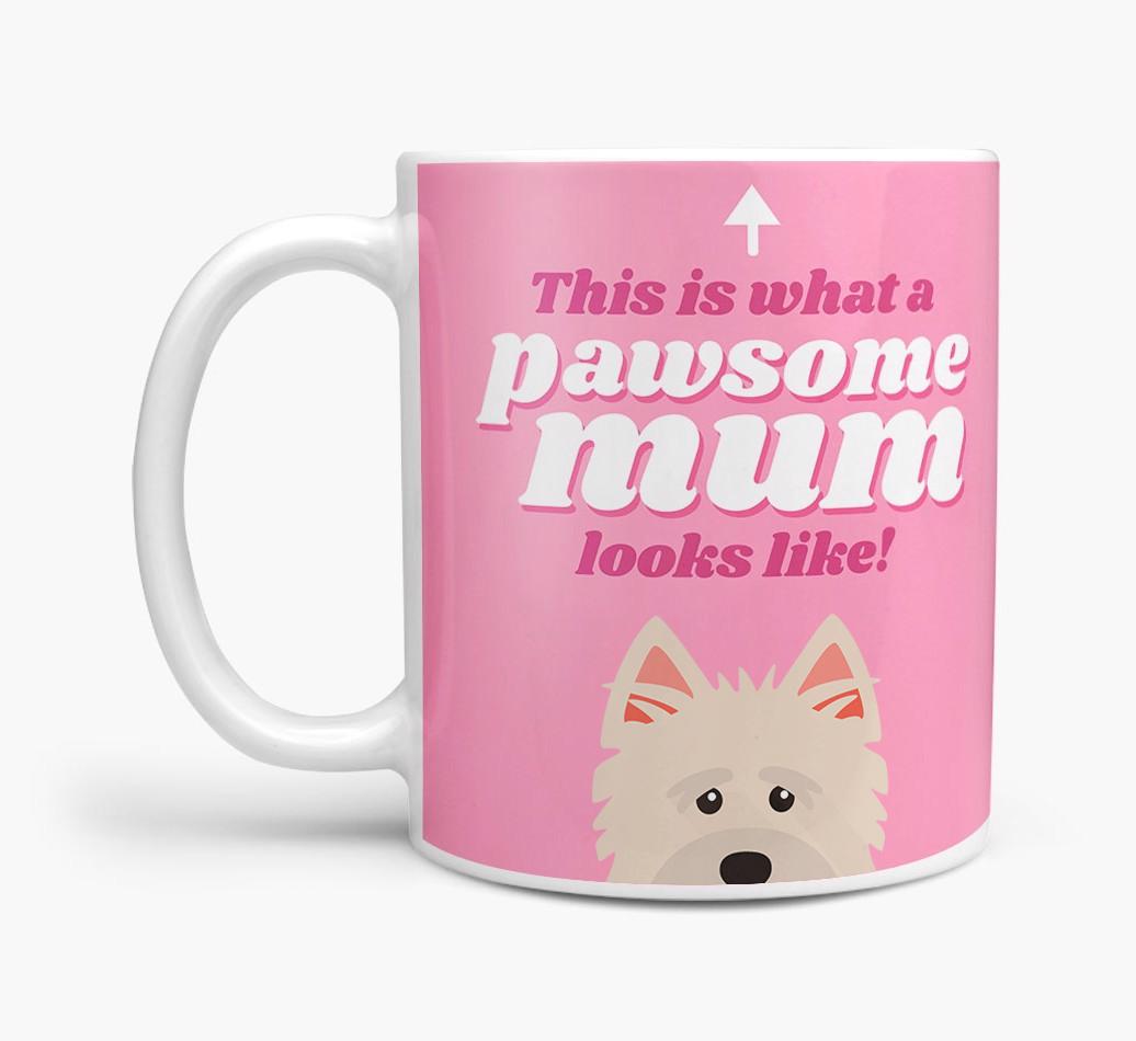 'Pawsome Dog Mum' - Personalised {breedFullName} Mug