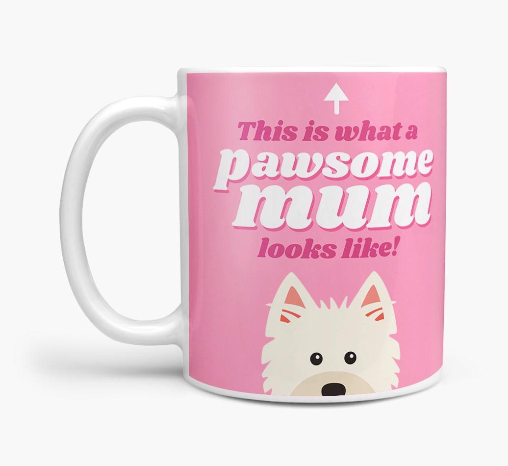 'Pawsome Dog Mum' - Personalised {breedFullName} Mug