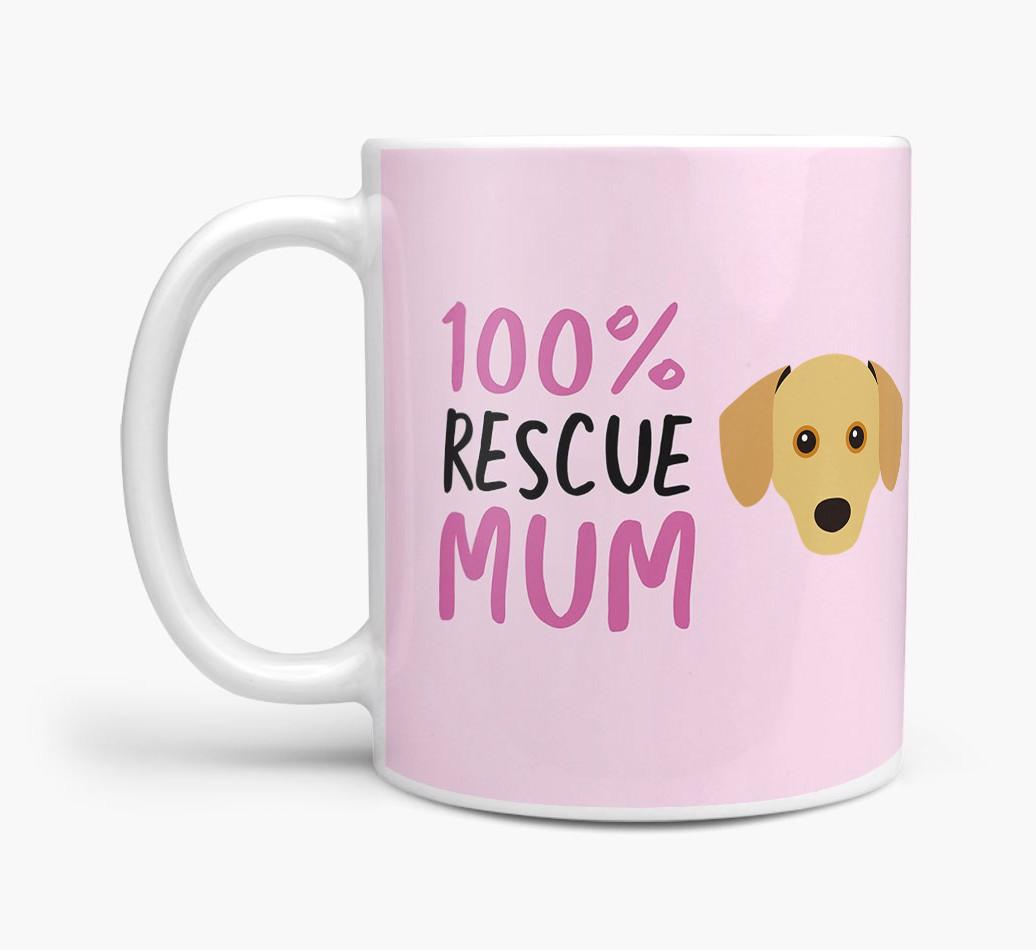 '100% Rescue Mum' - Personalised {breedFullName} Mug