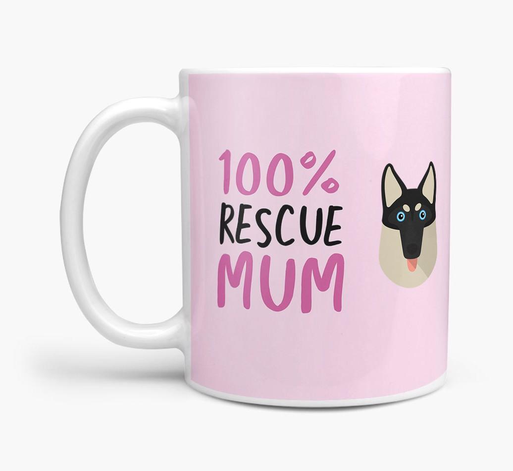 '100% Rescue Mum' - Personalised {breedFullName} Mug