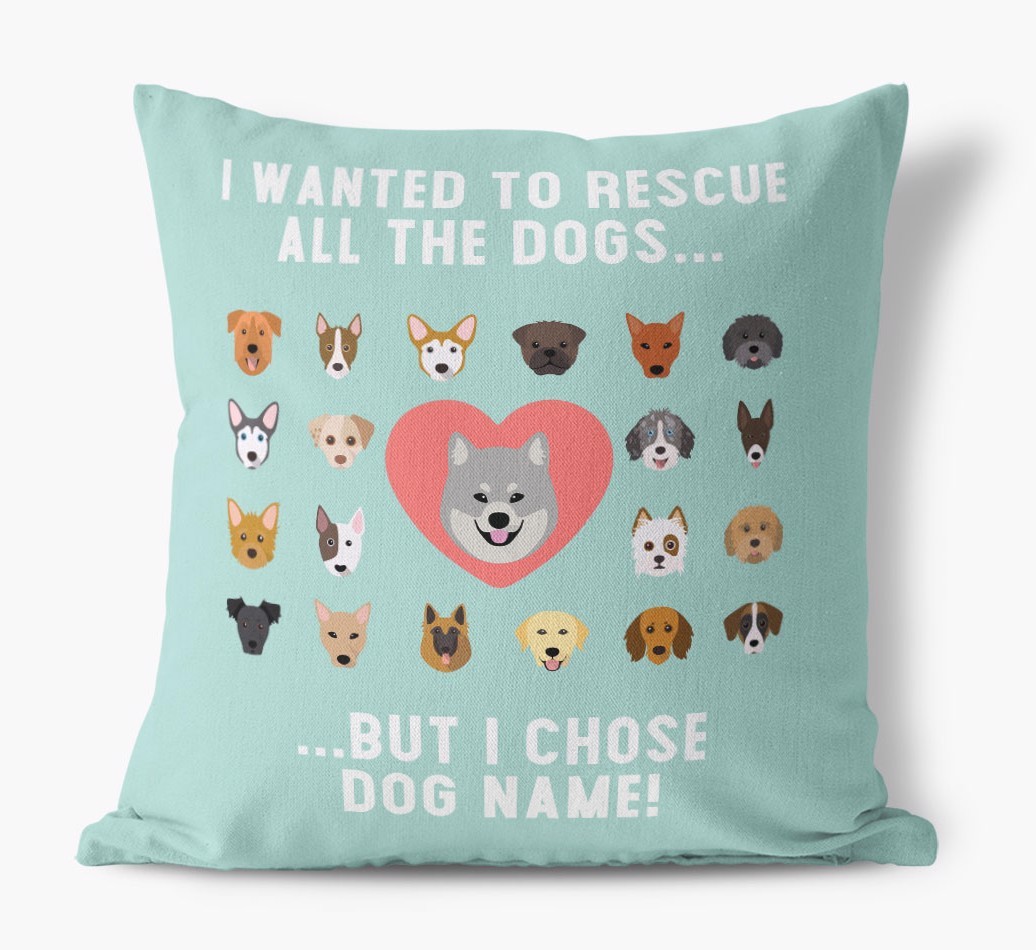 Rescue All The Dogs: Personalised {breedFullName} Cushion