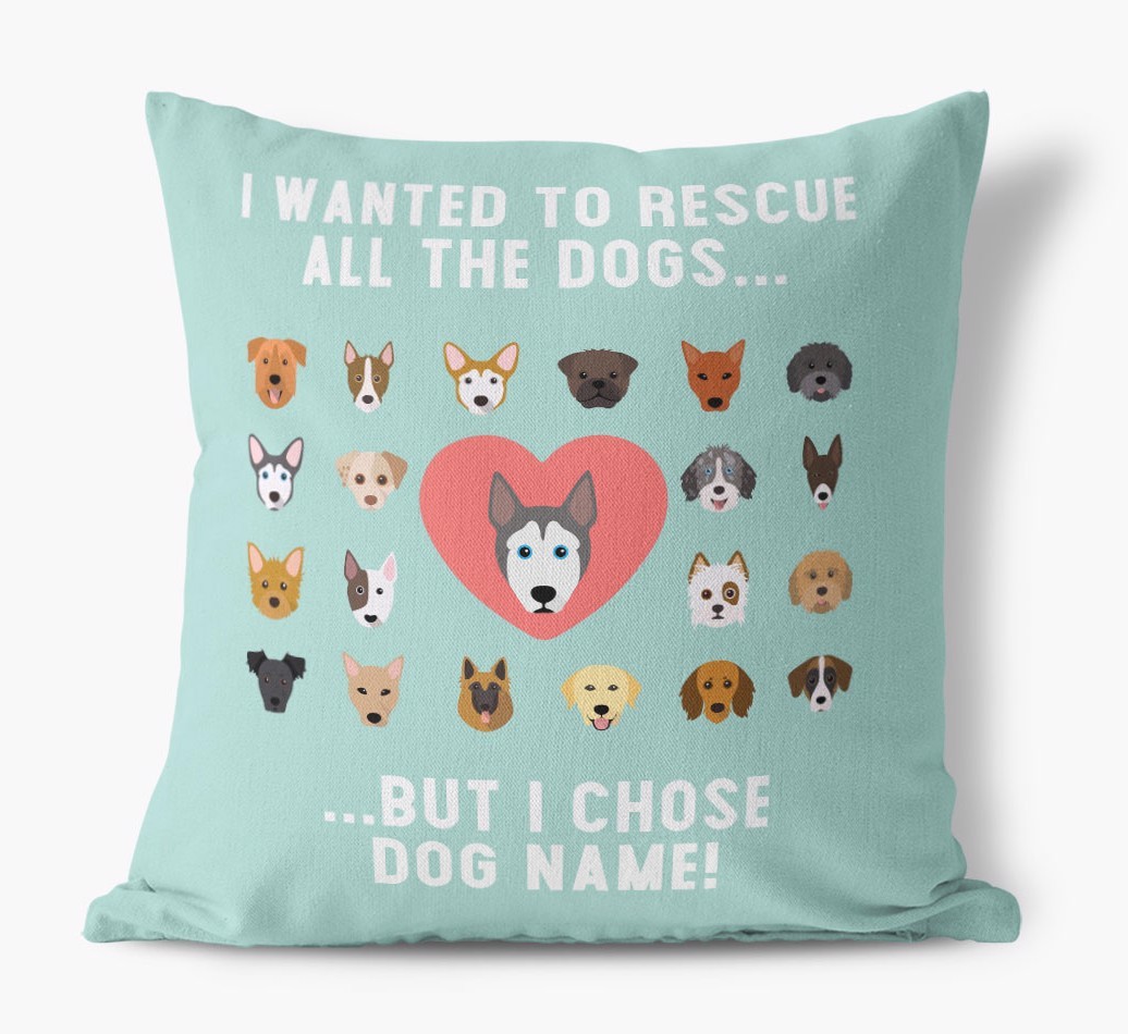 Rescue All The Dogs: Personalised {breedFullName} Cushion
