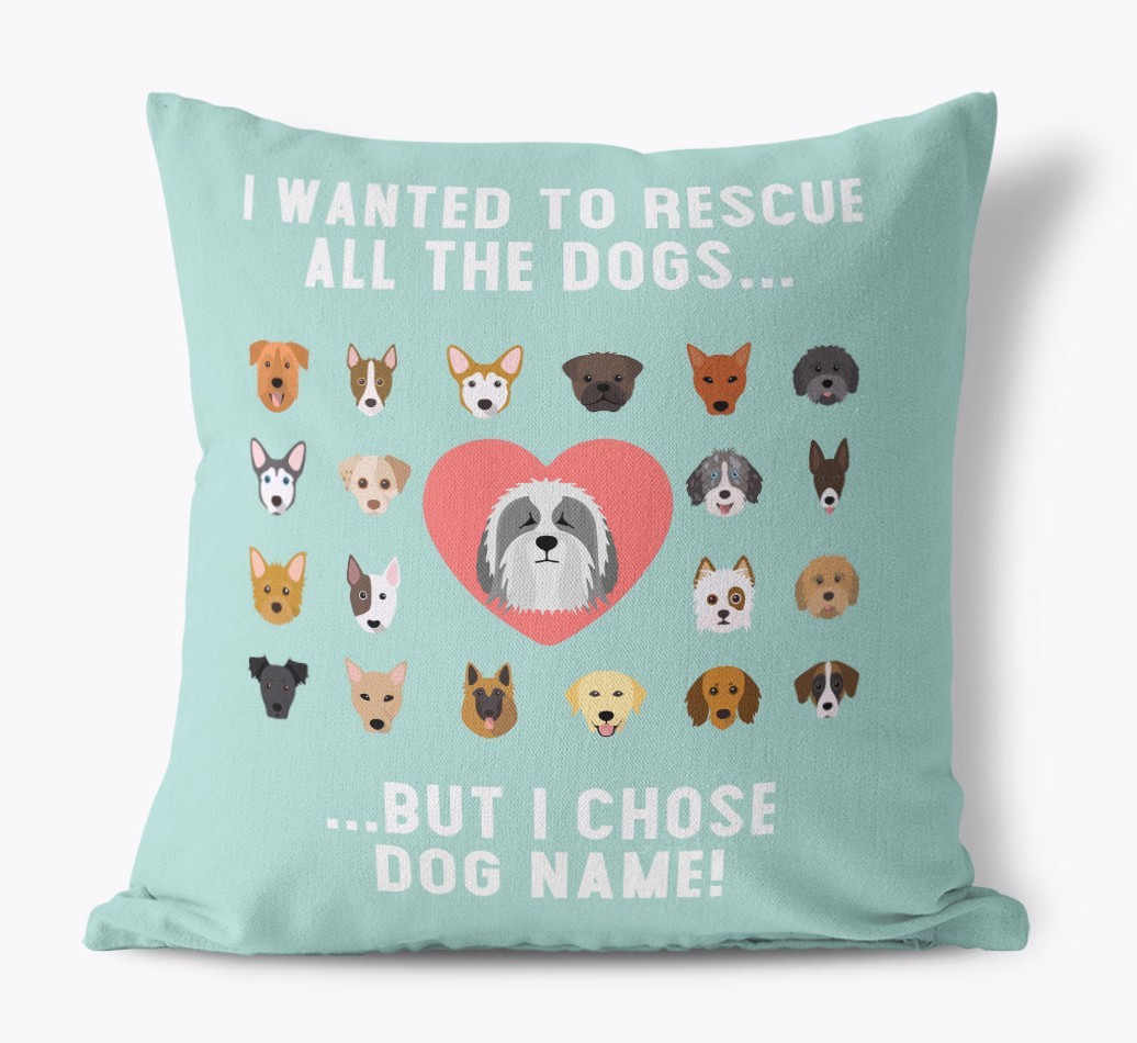 Rescue All The Dogs: Personalised {breedFullName} Cushion
