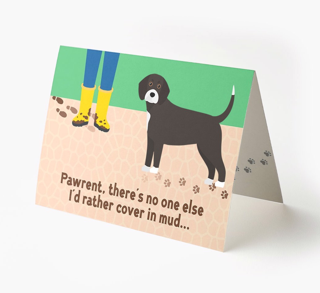 'There's No One Else I'd Rather Cover In Mud' - Personalised {breedFullName} Card