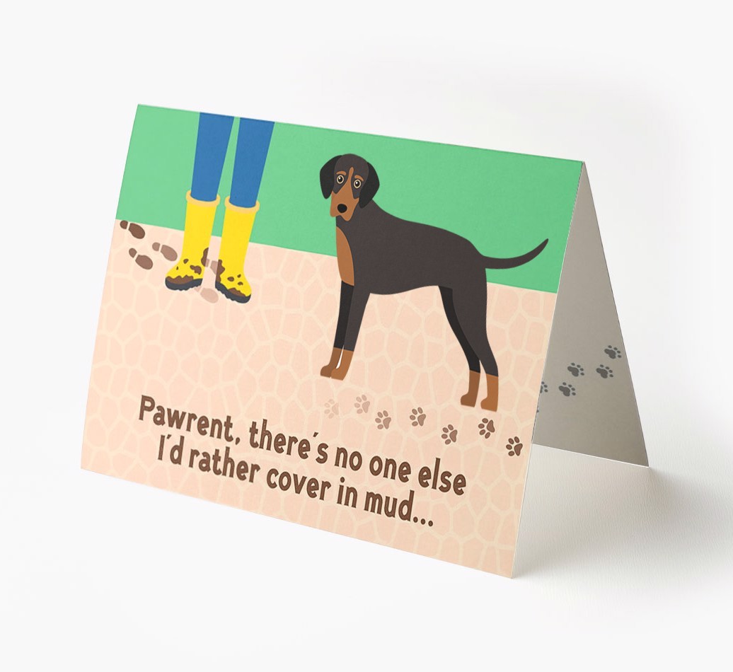 'There's No One Else I'd Rather Cover In Mud' - Personalised {breedFullName} Card