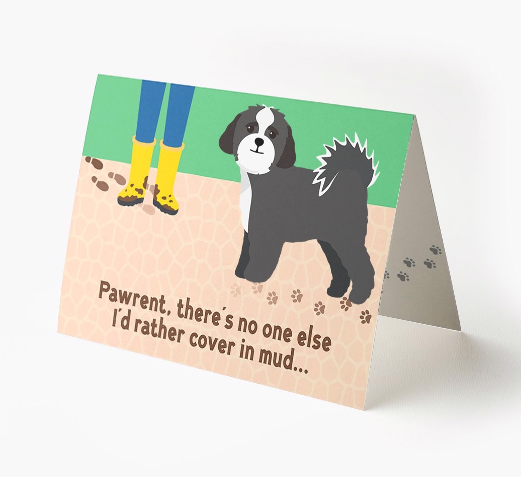 'There's No One Else I'd Rather Cover In Mud' - Personalised {breedFullName} Card
