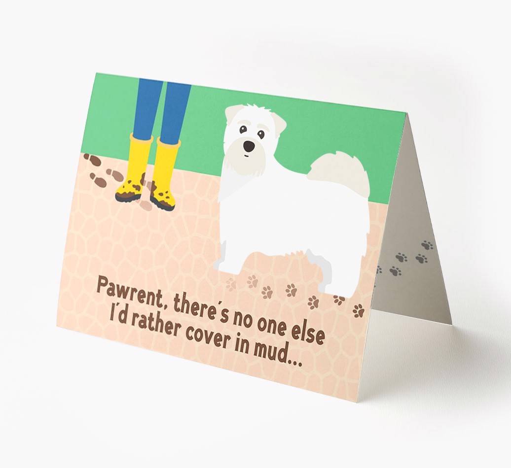 'There's No One Else I'd Rather Cover In Mud' - Personalised {breedFullName} Card