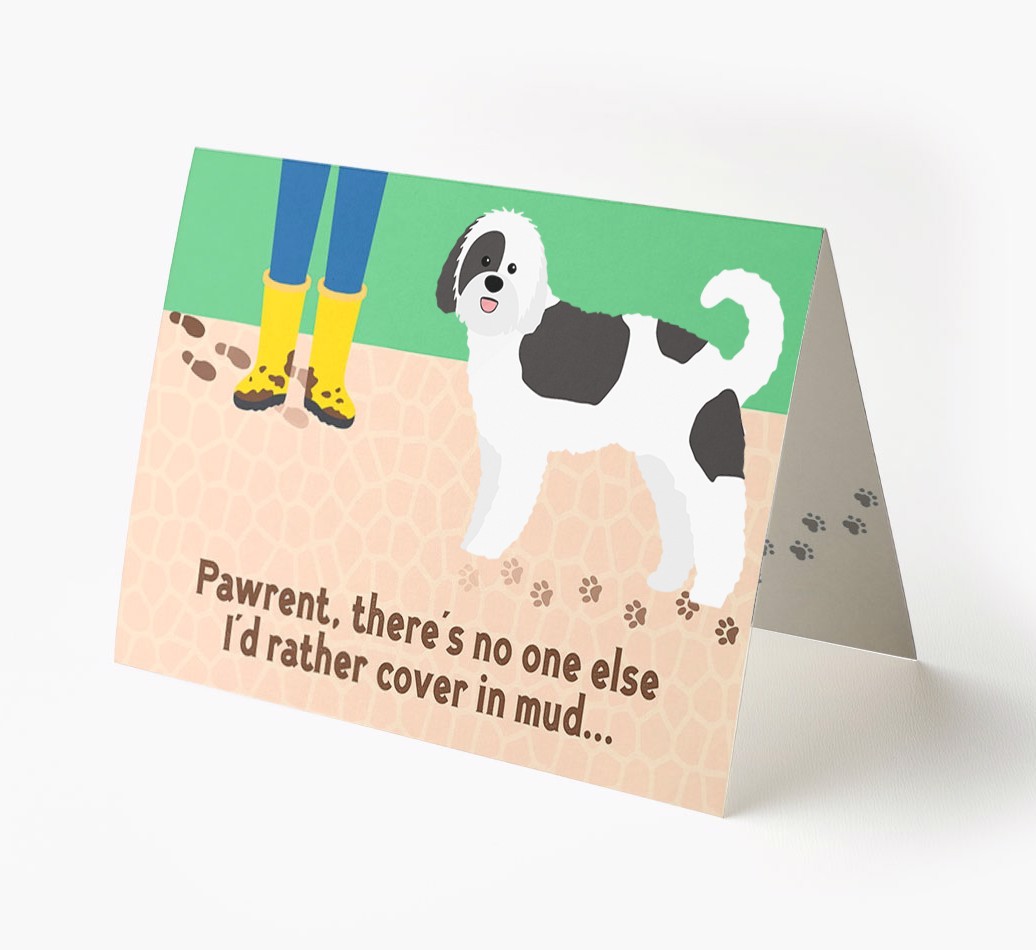 'There's No One Else I'd Rather Cover In Mud' - Personalised {breedFullName} Card
