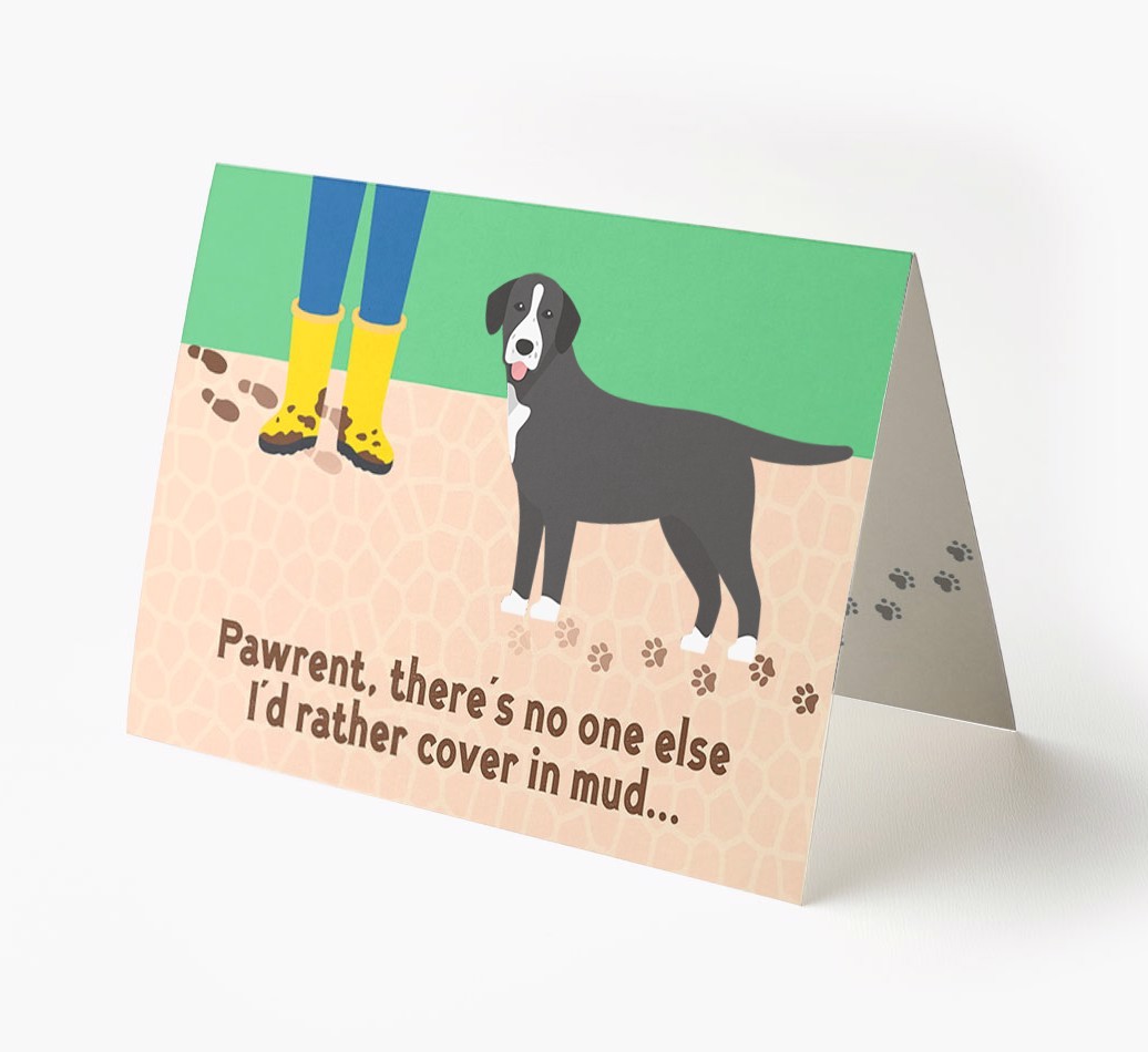 'There's No One Else I'd Rather Cover In Mud' - Personalised {breedFullName} Card