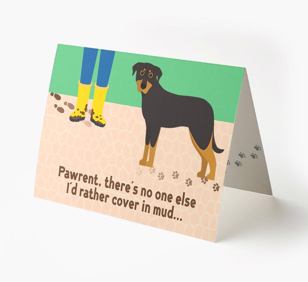 'There's No One Else I'd Rather Cover In Mud' - Personalized {breedFullName} Card
