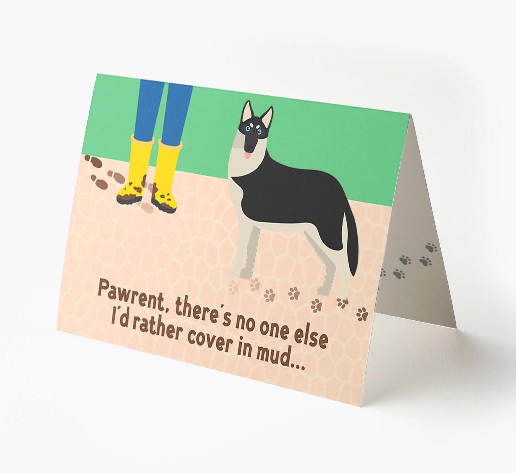 'There's No One Else I'd Rather Cover In Mud' - Personalized {breedFullName} Card