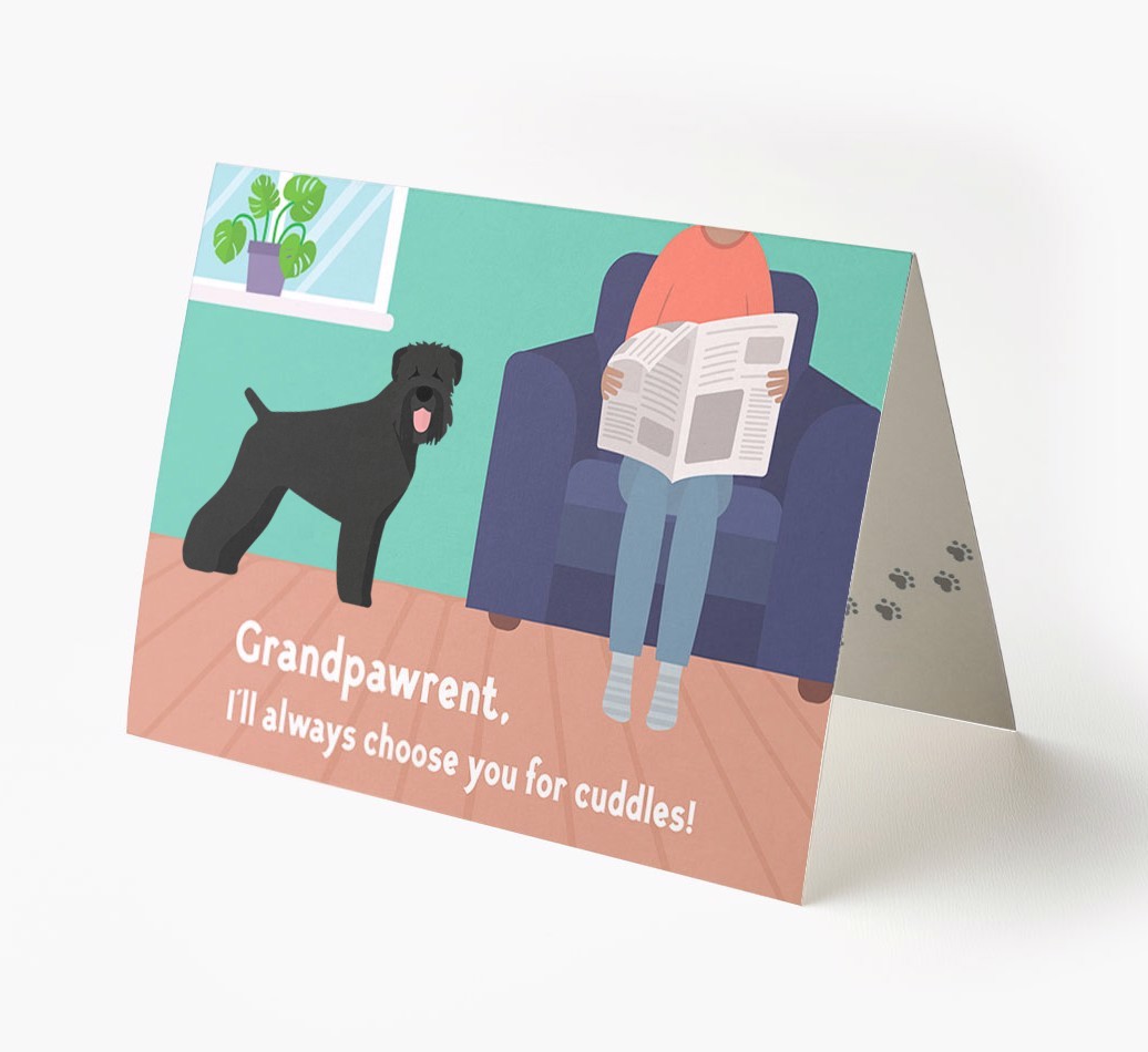 'Grandpawrent, I'll Always Choose You For Cuddles' - Personalised {breedFullName} Card