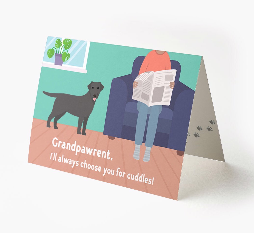 'Grandpawrent, I'll Always Choose You For Cuddles' - Personalised {breedFullName} Card