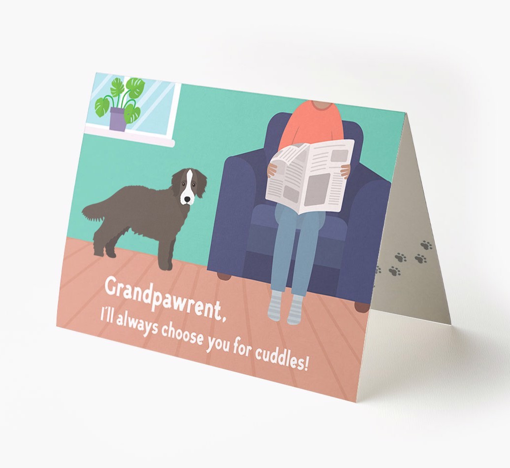 'Grandpawrent, I'll Always Choose You For Cuddles' - Personalised {breedFullName} Card