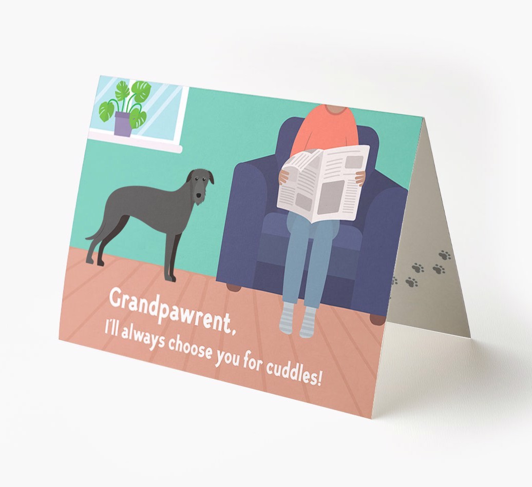 'Grandpawrent, I'll Always Choose You For Cuddles' - Personalised {breedFullName} Card