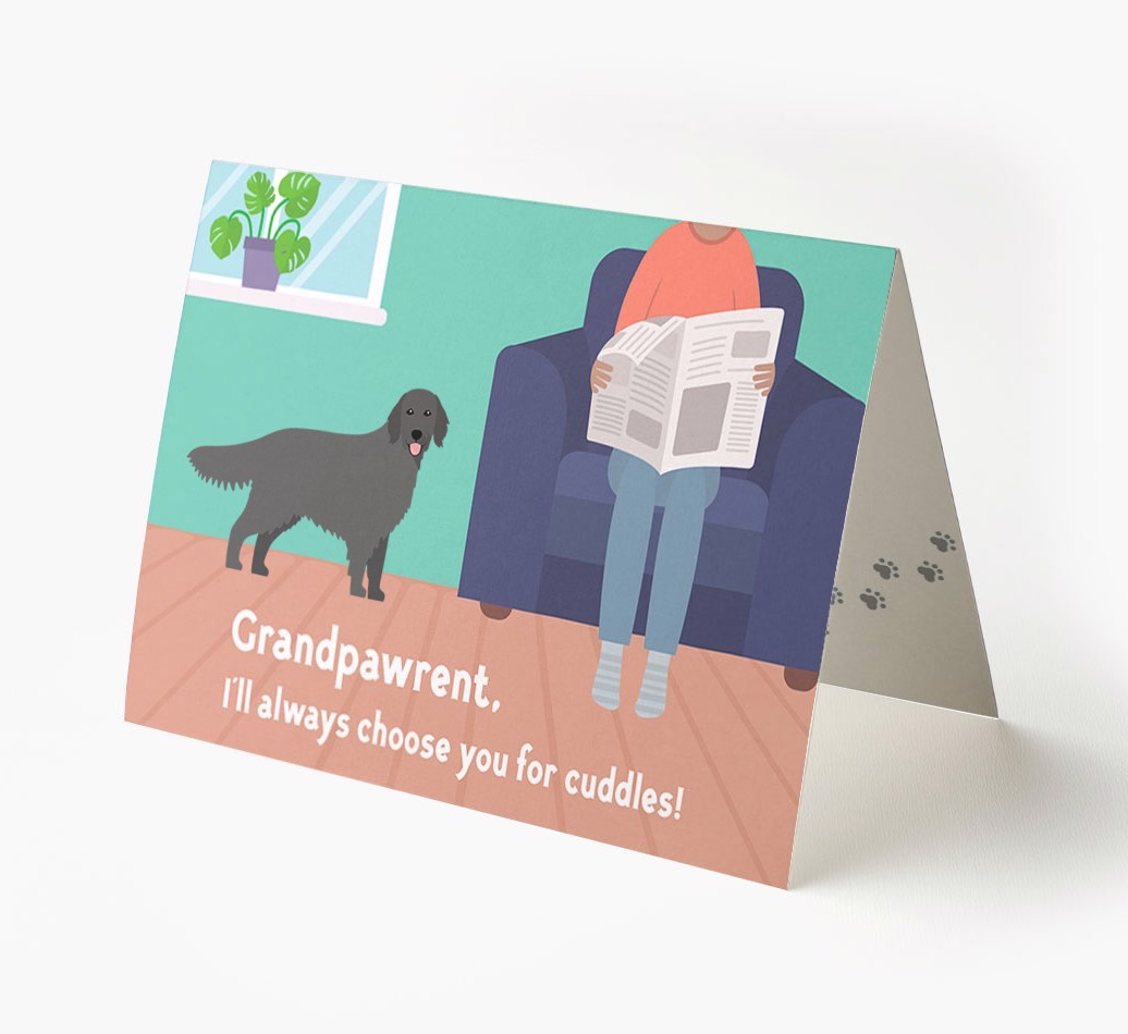 'Grandpawrent, I'll Always Choose You For Cuddles' - Personalised {breedFullName} Card
