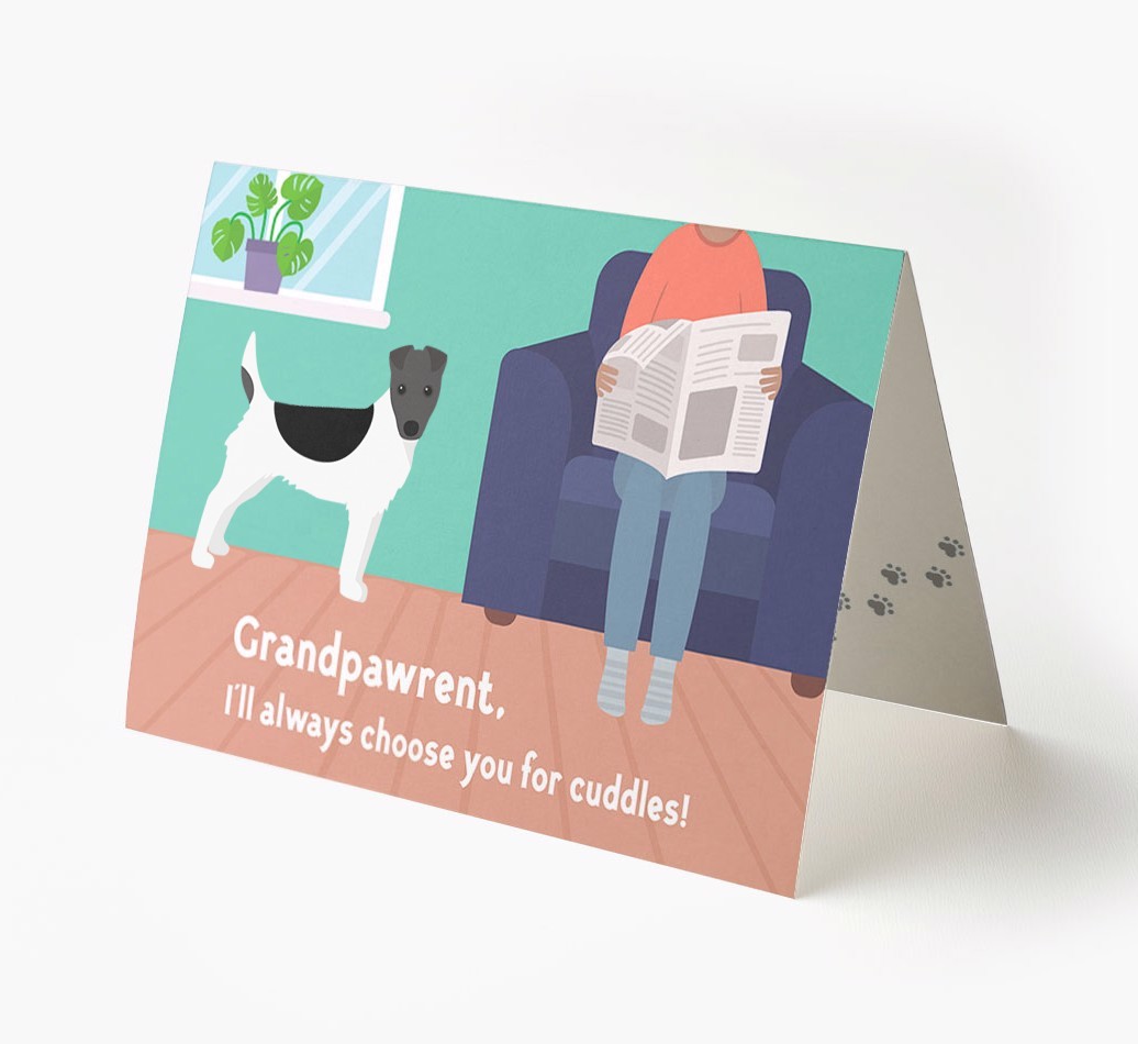 'Grandpawrent, I'll Always Choose You For Cuddles' - Personalised {breedFullName} Card