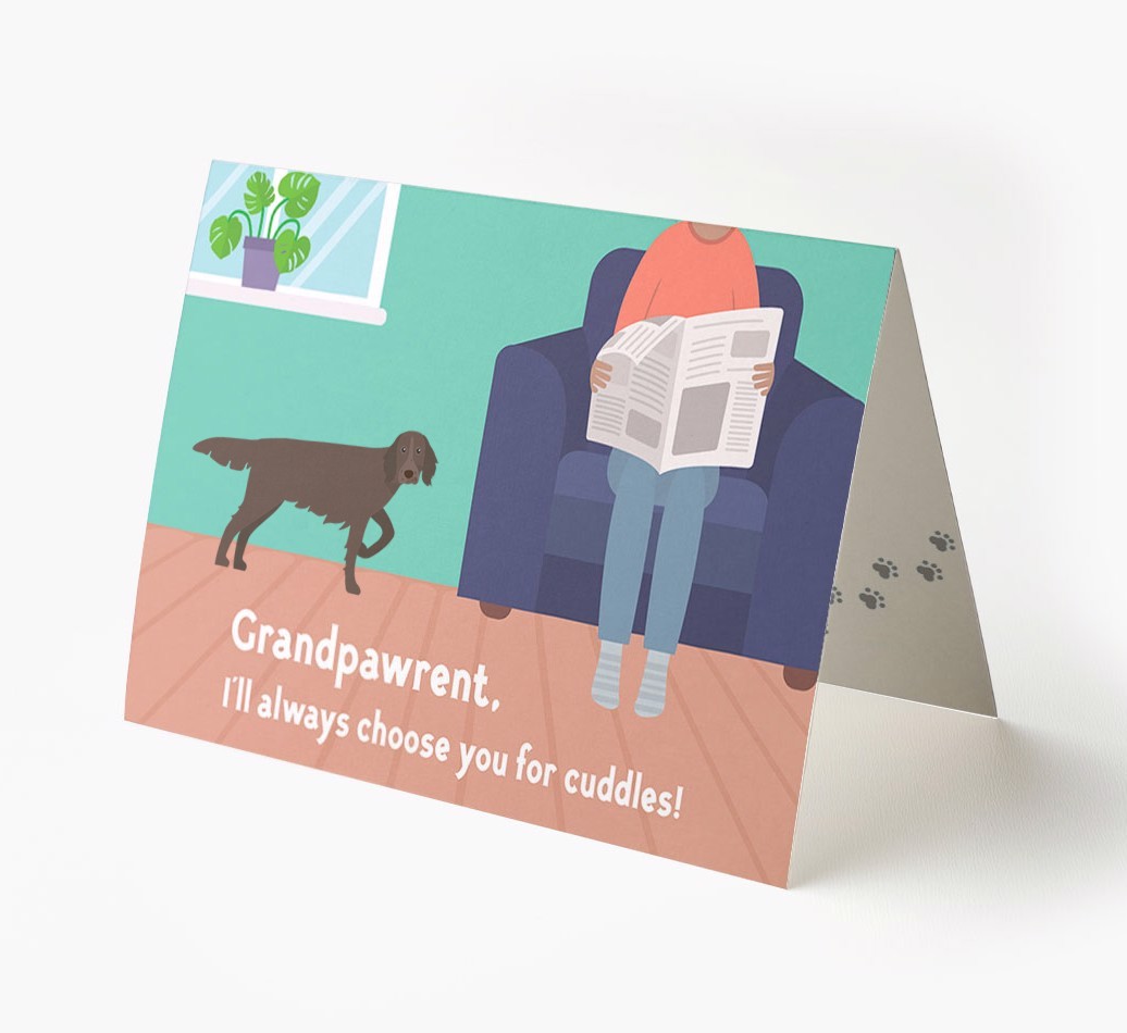 'Grandpawrent, I'll Always Choose You For Cuddles' - Personalised {breedFullName} Card