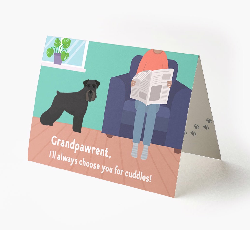 'Grandpawrent, I'll Always Choose You For Cuddles' - Personalised {breedFullName} Card