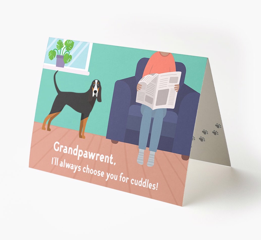 'Grandpawrent, I'll Always Choose You For Cuddles' - Personalised {breedFullName} Card