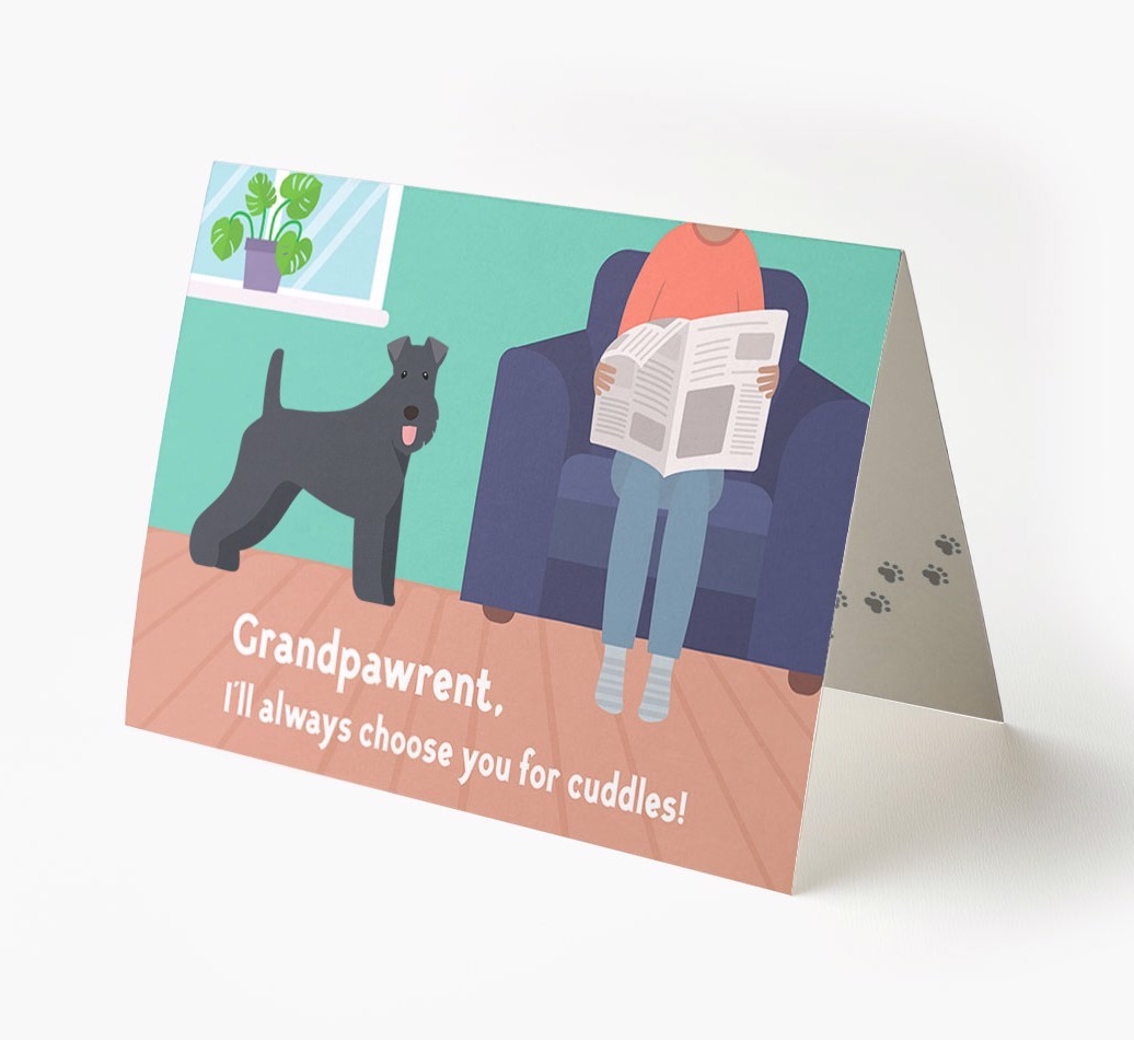 'Grandpawrent, I'll Always Choose You For Cuddles' - Personalised {breedFullName} Card