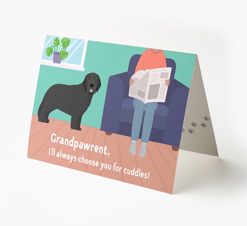 'Grandpawrent, I'll Always Choose You For Cuddles' - Personalised {breedFullName} Card
