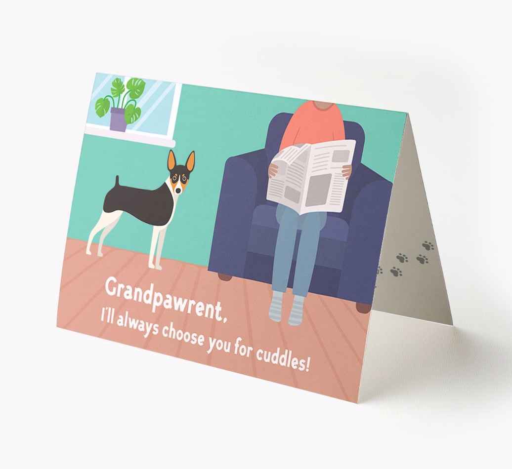 'Grandpawrent, I'll Always Choose You For Cuddles' - Personalised {breedFullName} Card
