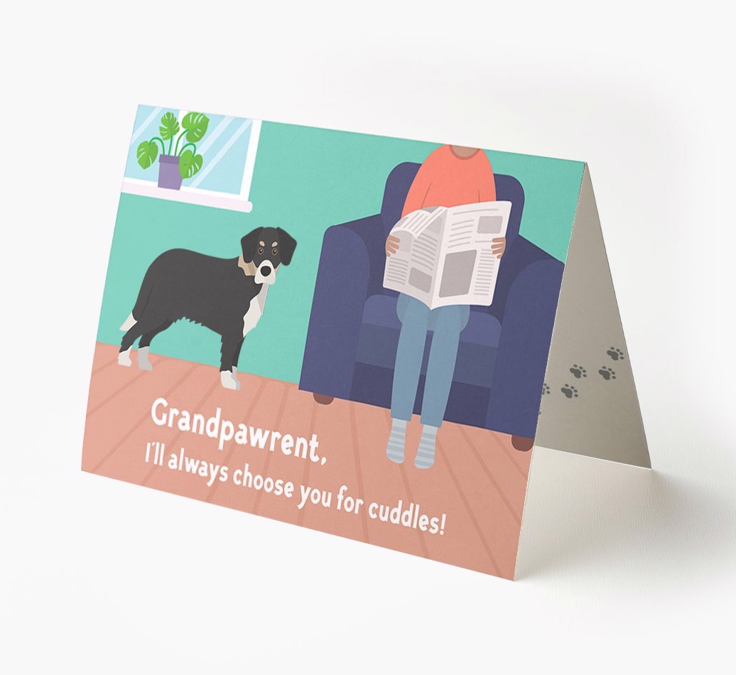 'Grandpawrent, I'll Always Choose You For Cuddles' - Personalised {breedFullName} Card