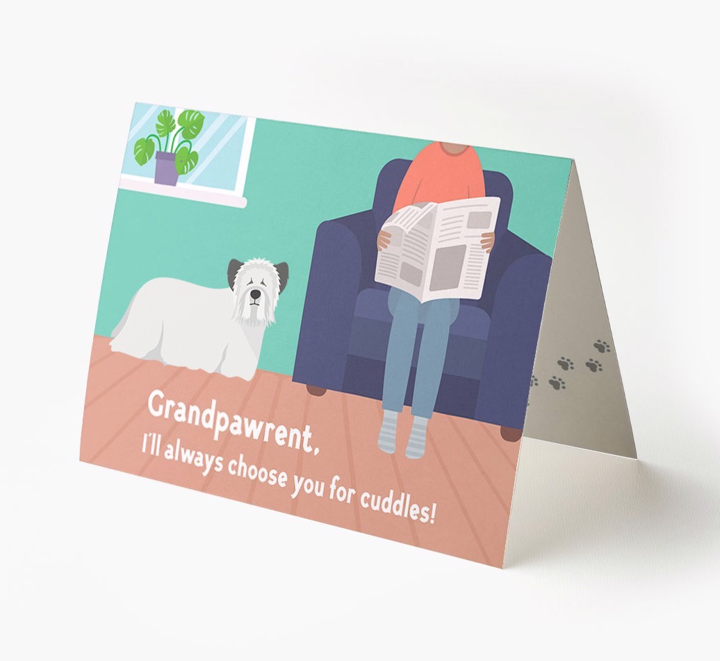 'Grandpawrent, I'll Always Choose You For Cuddles' - Personalised {breedFullName} Card