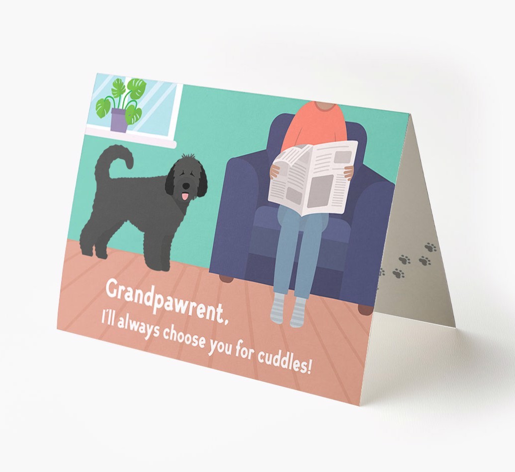 'Grandpawrent, I'll Always Choose You For Cuddles' - Personalised {breedFullName} Card